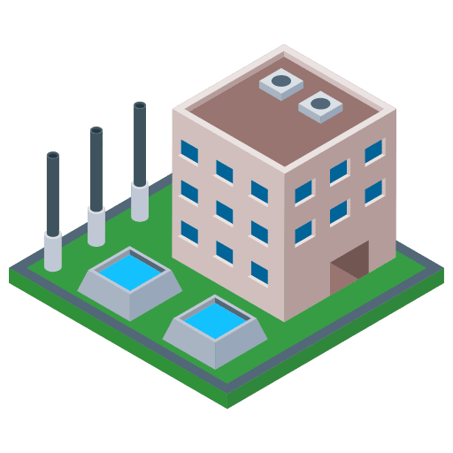 Manufacturing plant plant power buildings icon