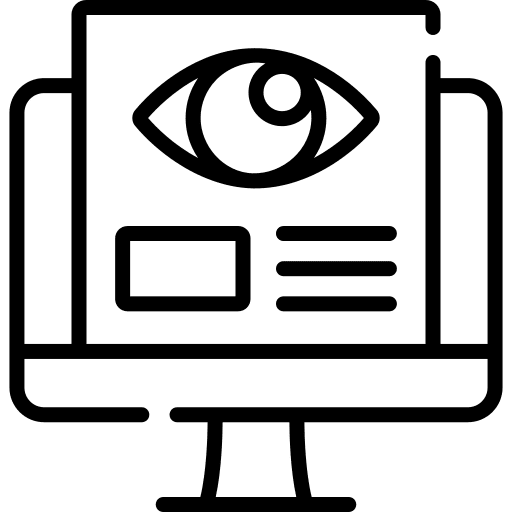 Eye test optometrist test screen icon