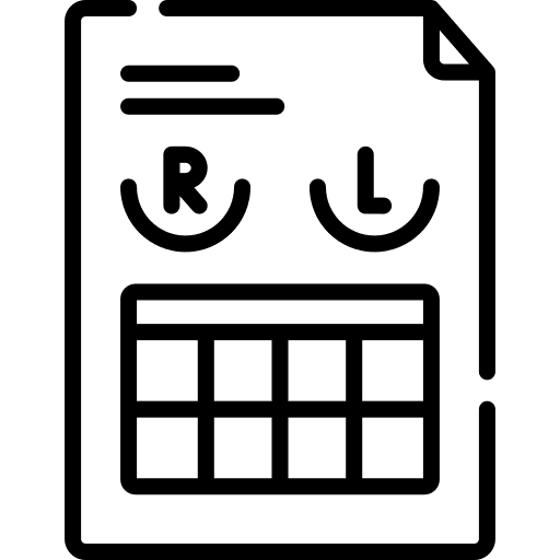 Eyeglasses prescription ophtalmologist healthcare eye test icon