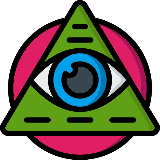 Illuminati pyramid triangular eyes icon
