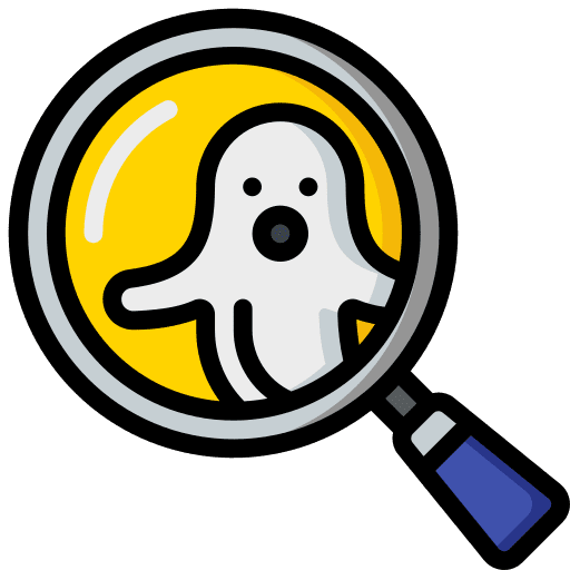 Magnifying glass ghost search magnifying glass icon