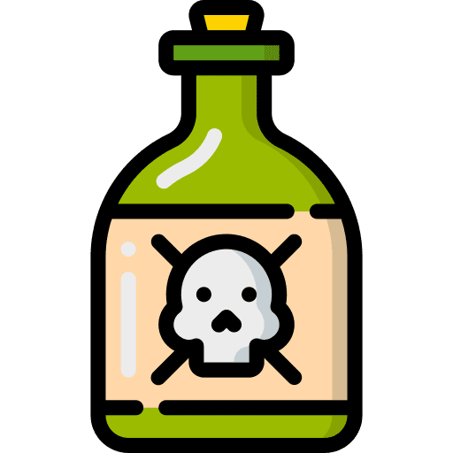 Poison drugs opium skull icon