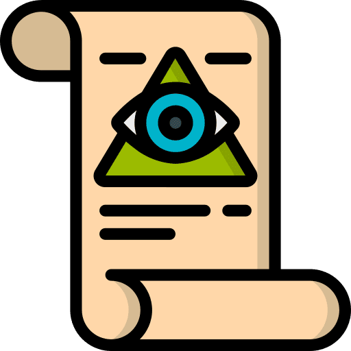 Scroll illuminati magic paper icon
