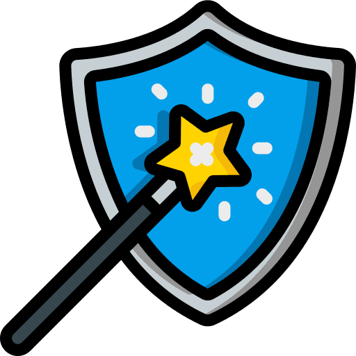 Shield witch shield magic wand icon