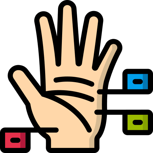 Hand reading halloween signs icon