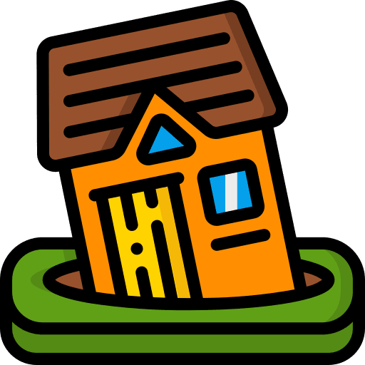 House house sinking buildings icon