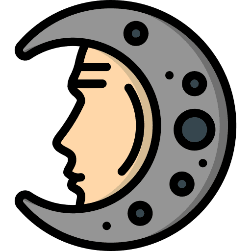 Moon phases outline shapes icon