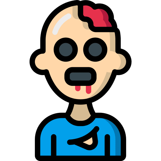 Zombie scary dead horror icon