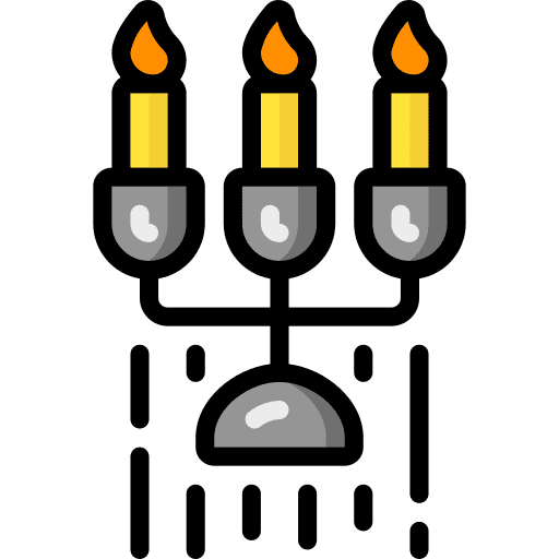 Candelabra candle furniture and household illumination icon