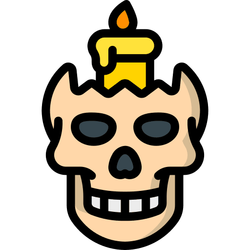 Skull dangerous candle dead icon