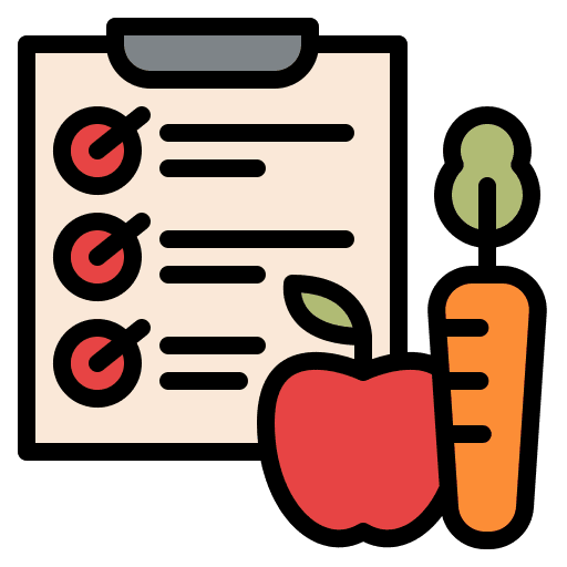 Diet list tasks fruits icon