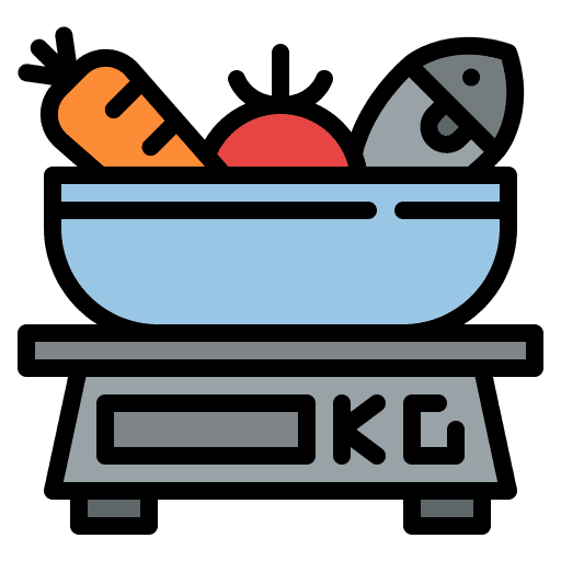 Grocery scale kitchen diet food icon