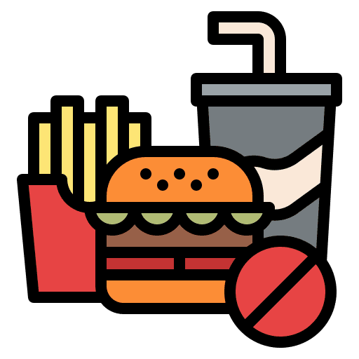 No fast food burger unhealthy food icon