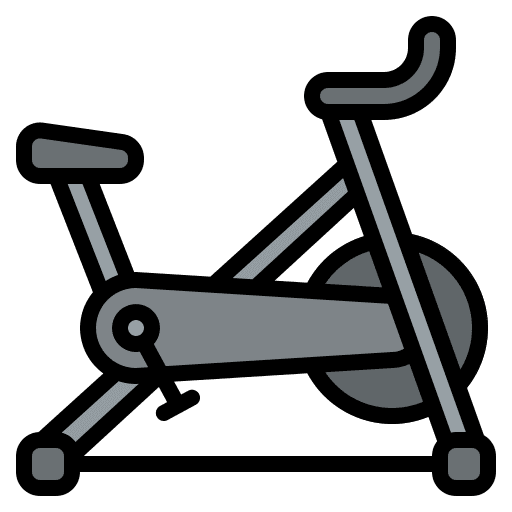 Stationary bike diet healthy wellness icon