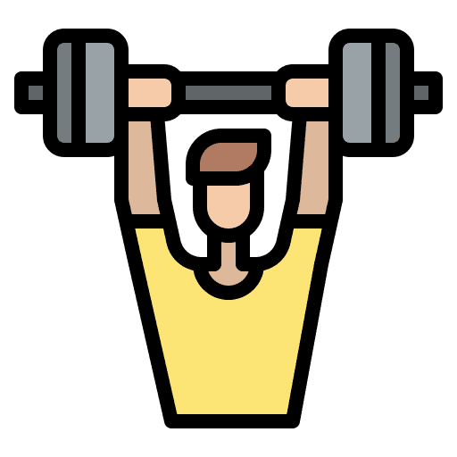 Barbell health fitness gym icon