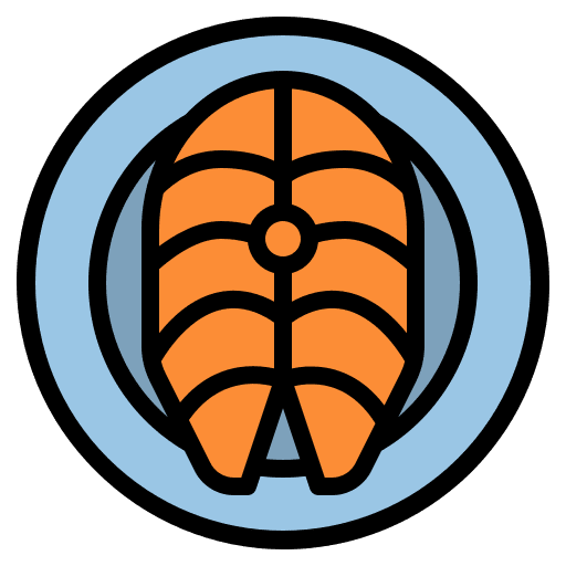 Salmon wellness diet fitness icon