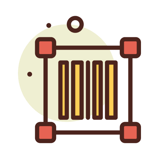 Barcode qr code shapes and symbols technology icon