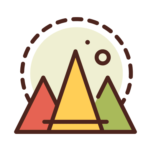 Mountains sunset triangles landscape icon