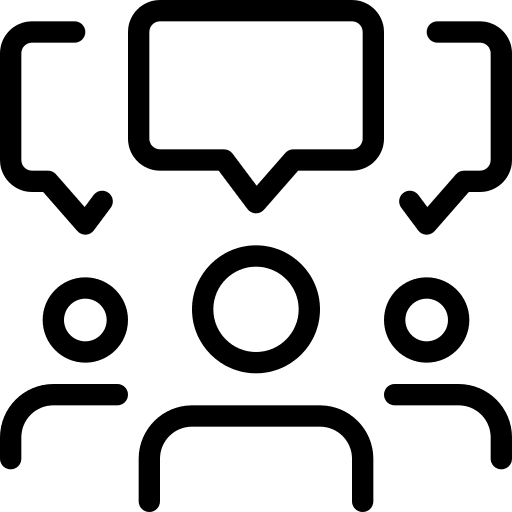 Businessmen talk choices discussion icon