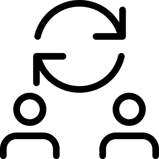 Reset customer engagement reload stick man icon