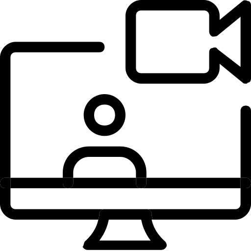 Video camera monitor meeting professions and jobs icon