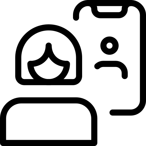 Smartphone video call networking video conference icon