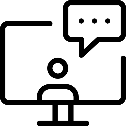 Speech bubble business office staff meeting icon