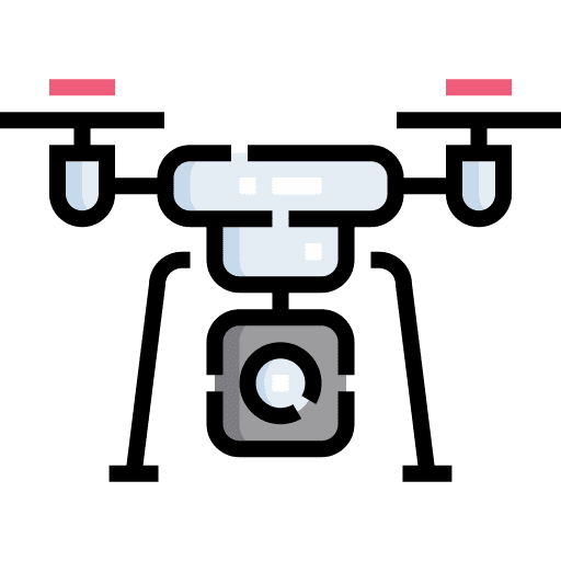 Drone technology music and multimedia social media icon