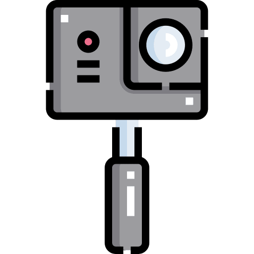 Action camera business and finance microphone photography icon
