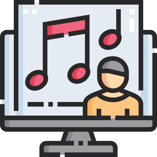 Music internet blog design icon