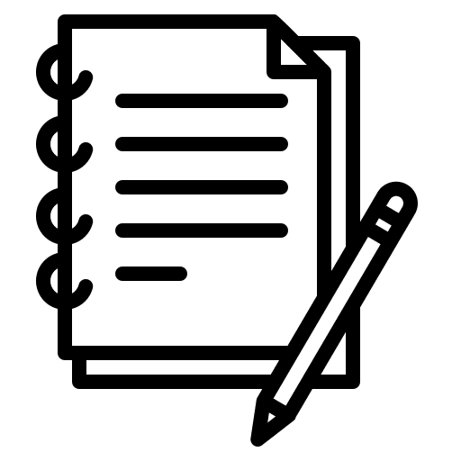 Notebook workbook memo study icon