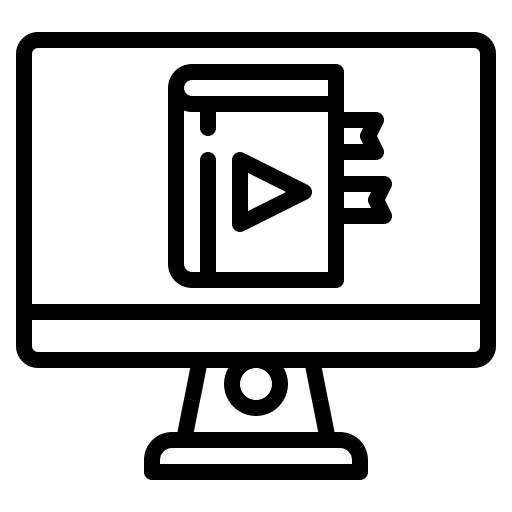 Online learning book communications e learning icon