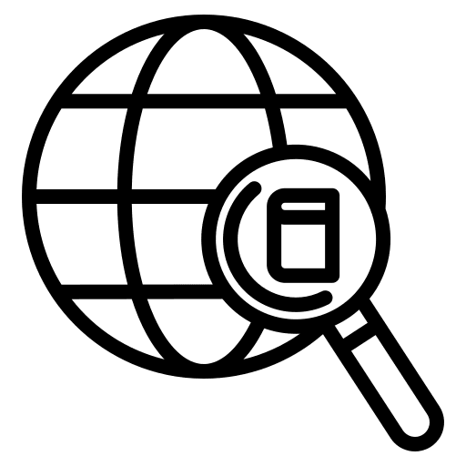 Searching world search engine book icon