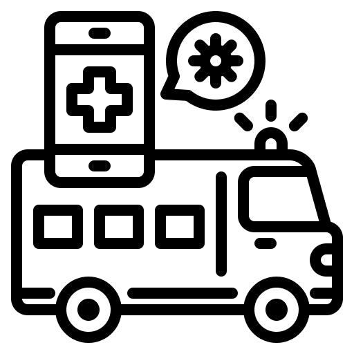 Ambulance telemedicine hospital ambulance icon