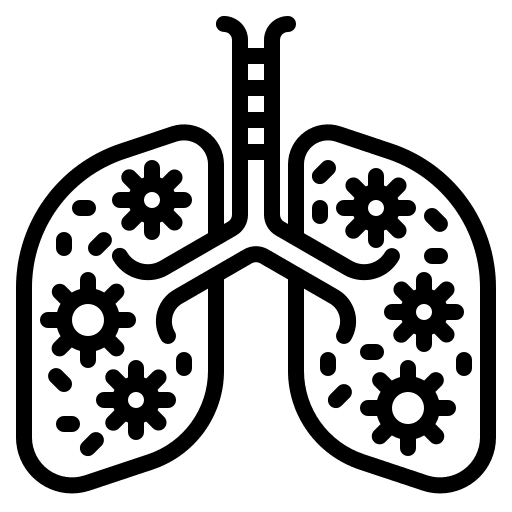 Infected lungs infected lungs healthcare virus icon