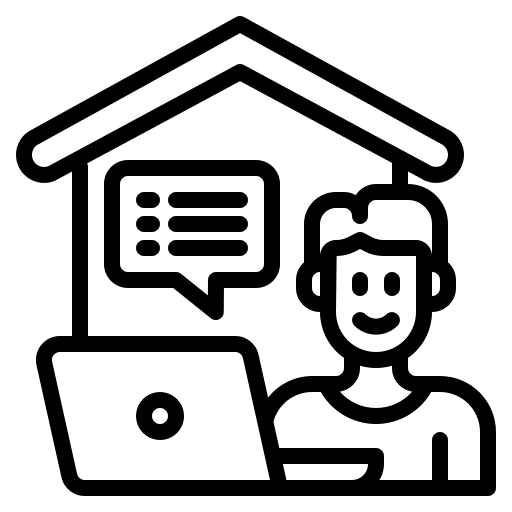 Work from home home desk studio icon