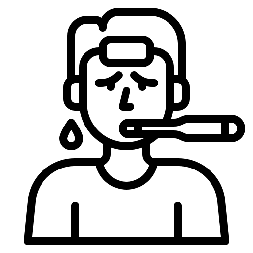 Fever thermometer temperature fever icon