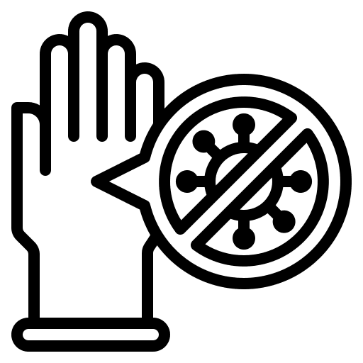 Hand glove medical coronavirus hand glove icon