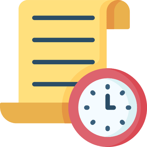 Clock clock parchment scroll icon