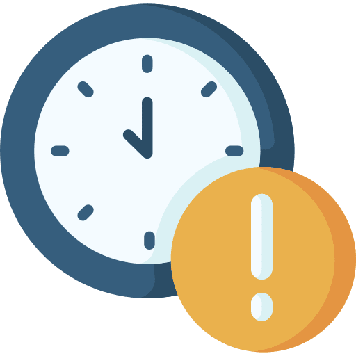Clock delay time and date alert icon