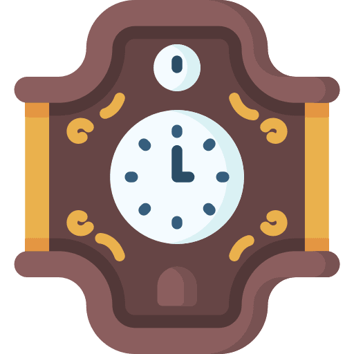 Clock ornamental antique time and date icon