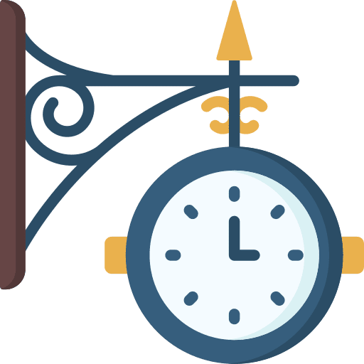 Clock vintage city time and date icon