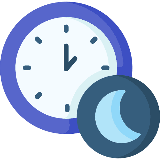 Night moon time time and date icon