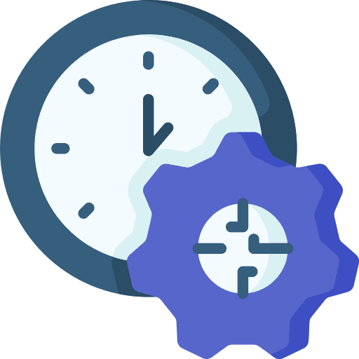 Time management cogwheel management time and date icon
