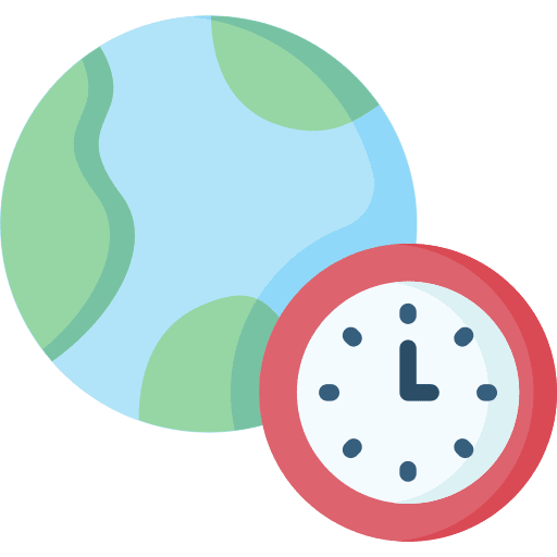 Time zone global clock time zone icon