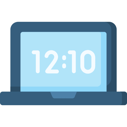 Laptop electric time and date tool icon