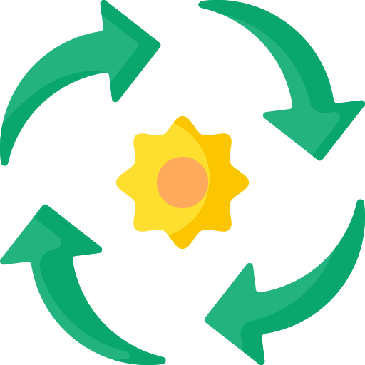 Solar energy sun solar energy recycle icon