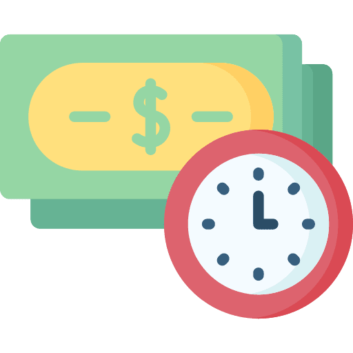 Time is money clock business and finance cash icon