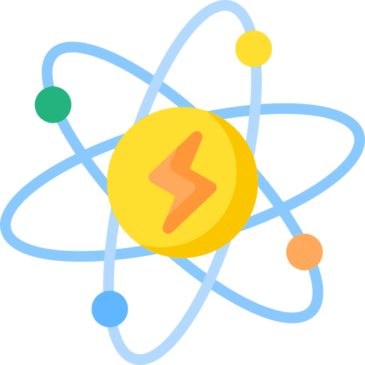 Atom sustainable energy atom atomic structure icon