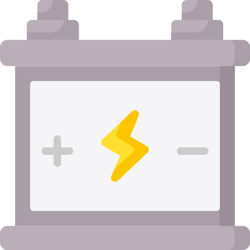 Battery transportation inverter accumulator icon